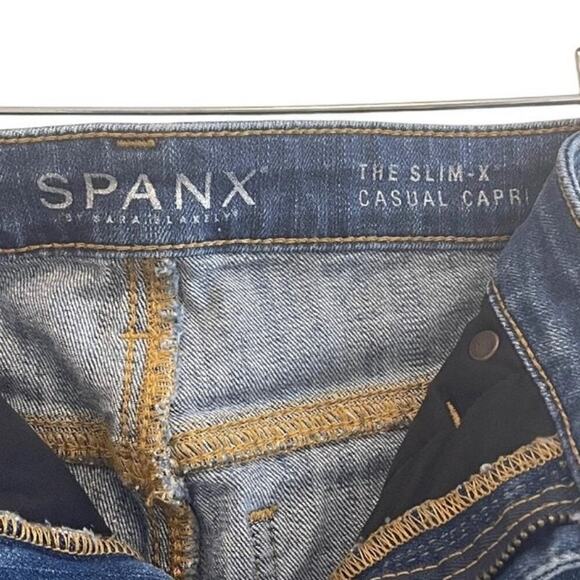 Spanx Womens Size 28 The Slim X Casual Capri Jeans Mid-Rise Straight Leg EUC - Picture 5 of 13